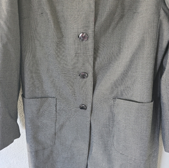Alfred Dunner Long Blazer Women Sz 8 Gray Four Button Pockets Padded Career - Picture 6 of 10
